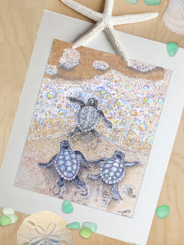 baby sea turtle paintings, beach prints, coastal art, beach bathroom decor, beach nursery, ocean nursery art, sea creature