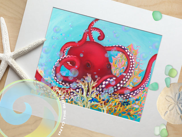 octopus art, kids beach art, kids beach bathroom decor,