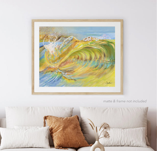 wave art print, coastal living room decor, beach art, beach prints