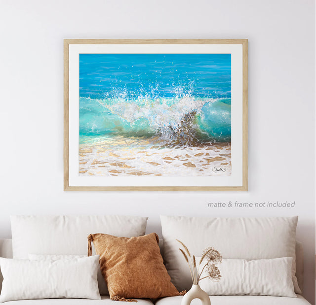wave print, wave art, tropical art, beach decor, coastal decor, coastal art, beach living room