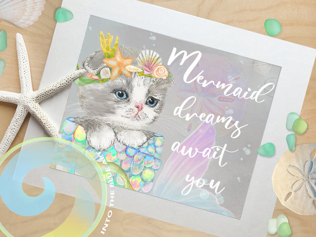 Cat Mermaid Dreams Await