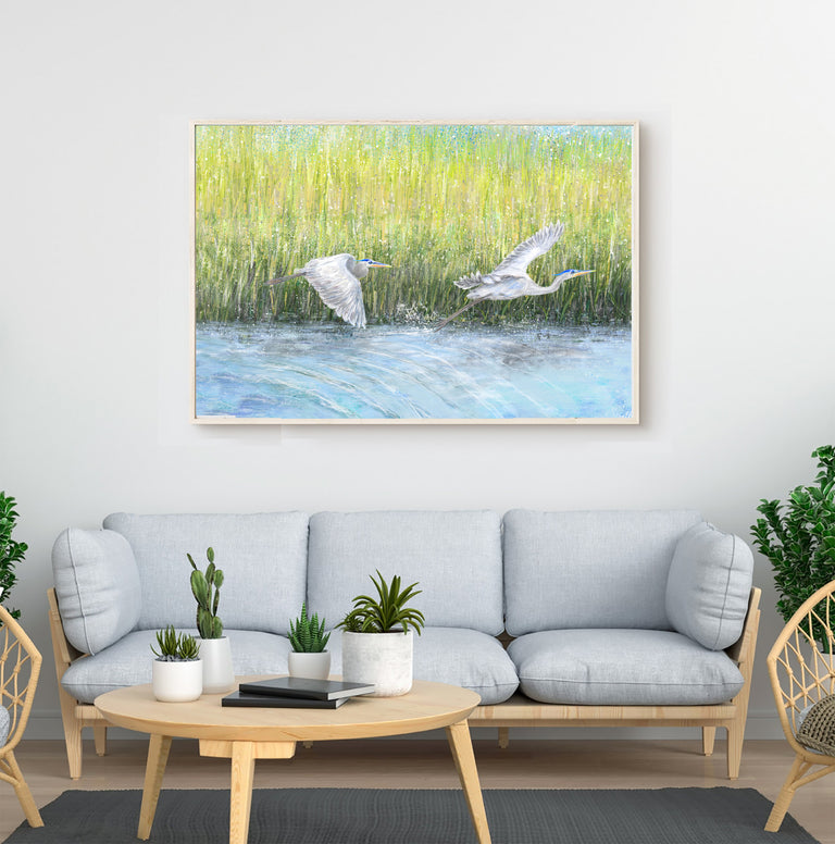Flying Herons in the Marsh, Dipytych option