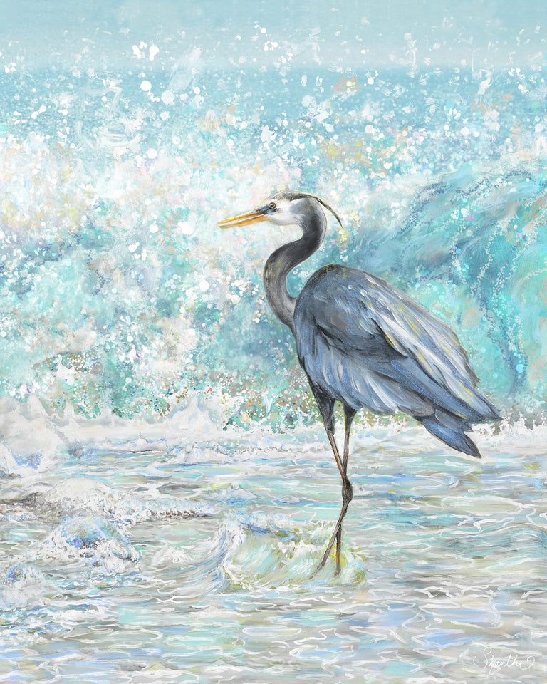 Heron Splash, (Cropped)