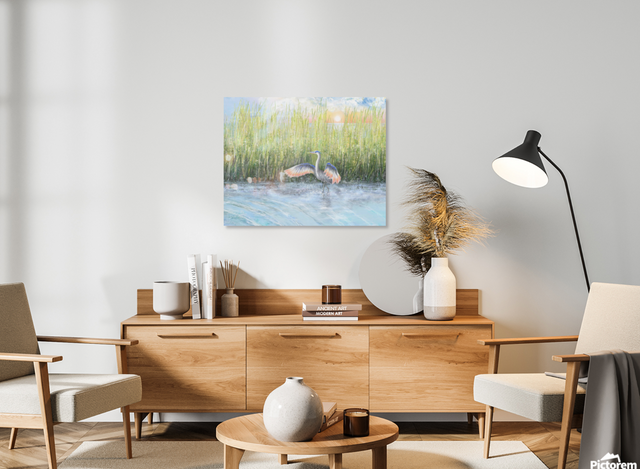 Marsh Heron (Metal Print)