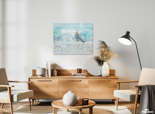 Heron Splash (Metal Print)