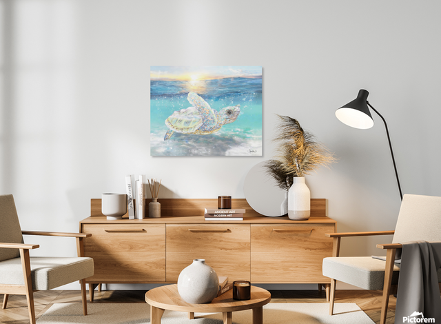 Turtle Sunrise (Metal Print)