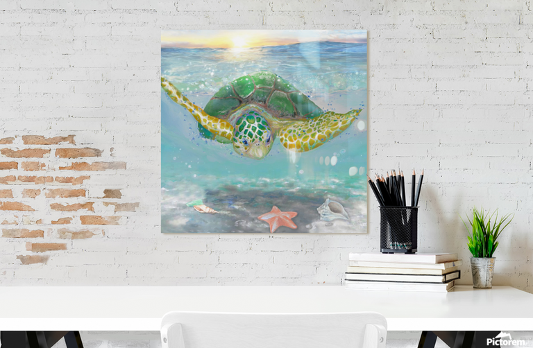 Diving Sea Diamonds (Metal Print)