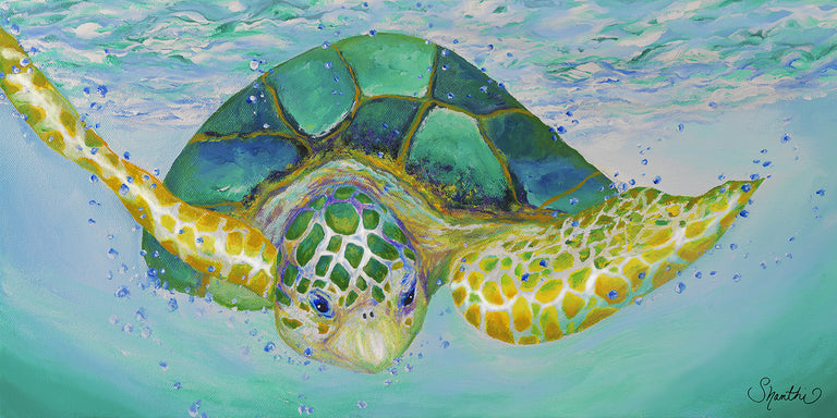green sea turtle, green nursery ideas, kids room ocean, beach themed room for kids, canvas nursery pictures, sea turtle bathroom decor, sea turtle painting