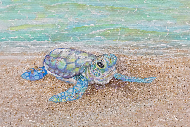 sea turtle painting, sea turtle wall decor, sea turtle nursery decor, sea creature nursery, sea turtle art prints, baby sea turtle bathroom decor