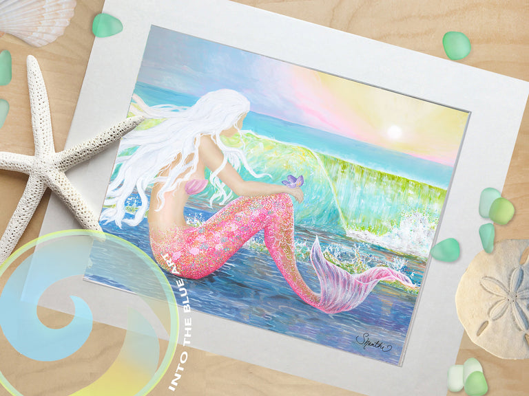 mermaid wall art, beach bathroom decor,  girls room art, girls room decor, mermaid prints,