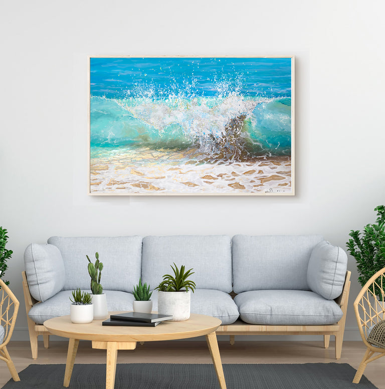 Waves Crashing | Turquoise Wall Decor | Tropical Wave Painting for Wall ...