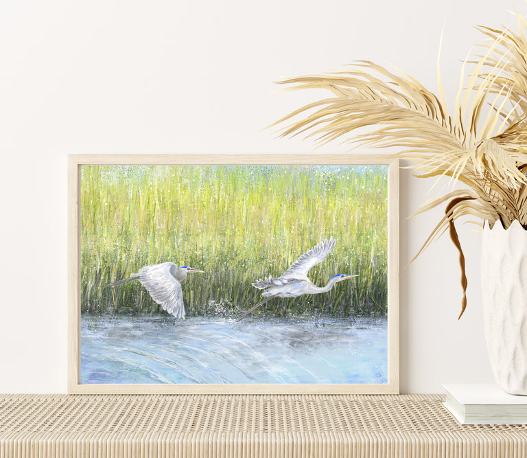Flying Herons in the Marsh, Dipytych option